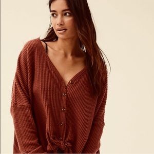 Urban Outfitters oversized waffle tunic in black